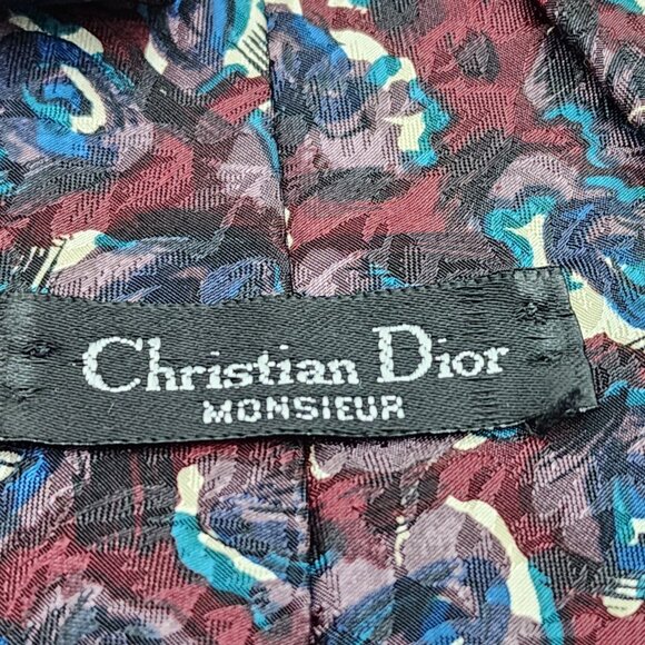 Christian Dior Men's Floral Patterned Silk Tie - OS - Picture 3 of 4